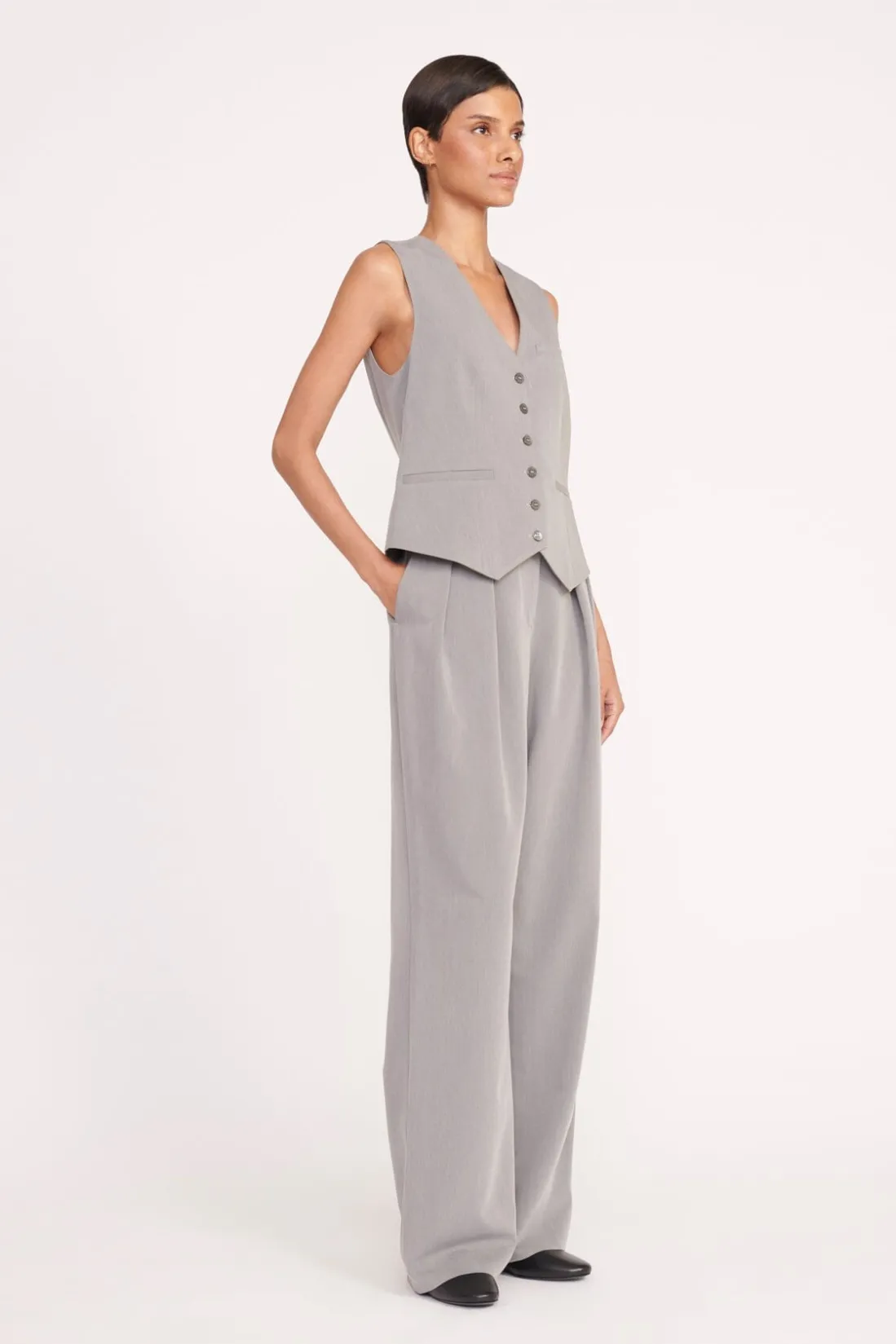 STAUD LUISA PANT HEATHER GREY SUITING HEATHERGREY Outlet