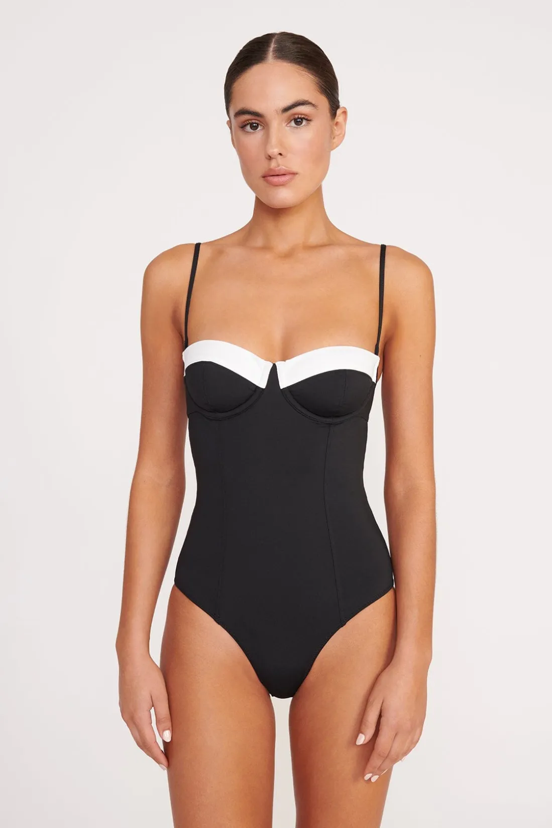 STAUD MAEVE ONE PIECE BLACK WHITE BLACKWHITE Best