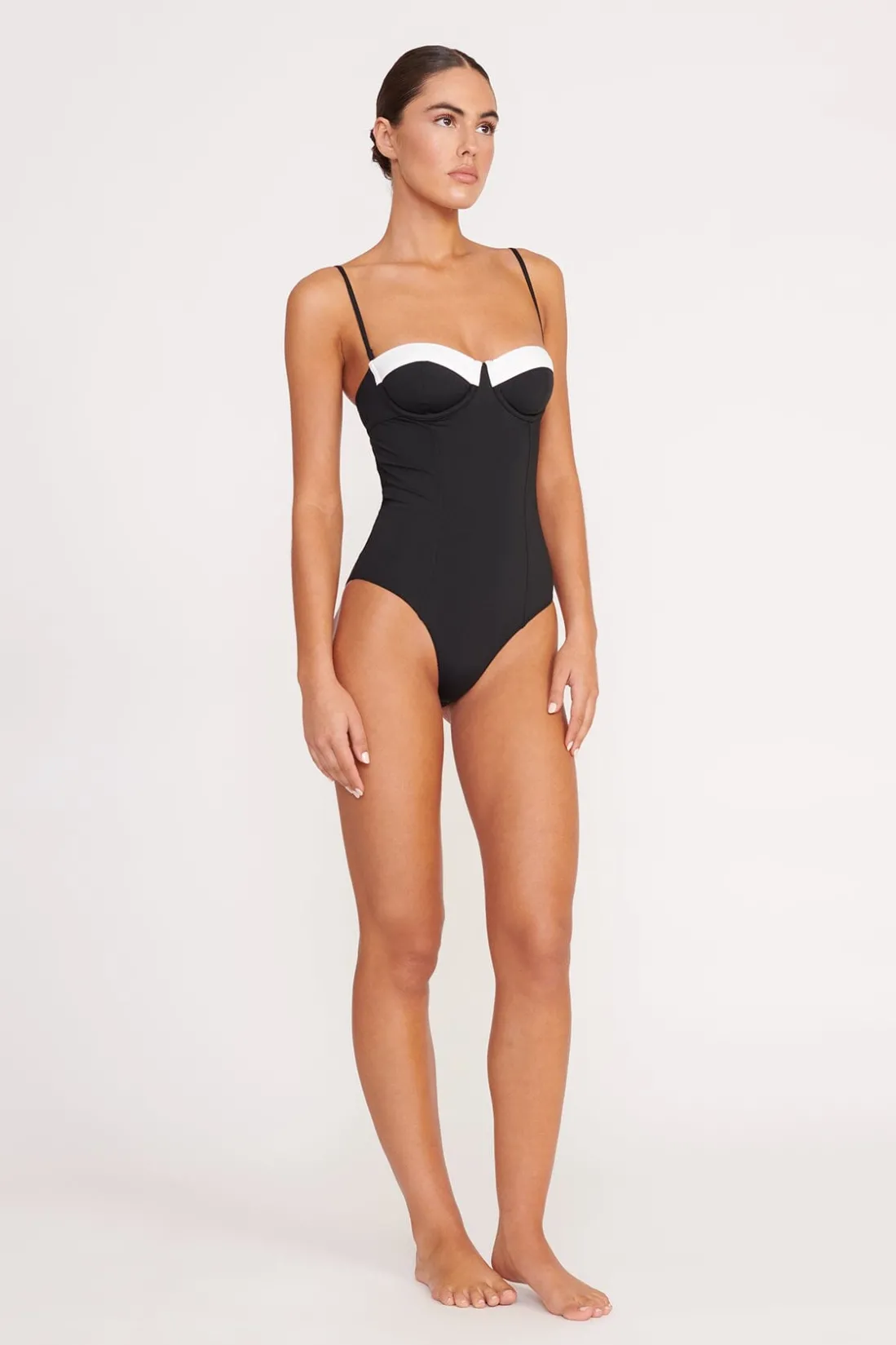 STAUD MAEVE ONE PIECE BLACK WHITE BLACKWHITE Best