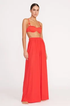 STAUD MARZA COVERUP PANT RED ROSE REDROSE