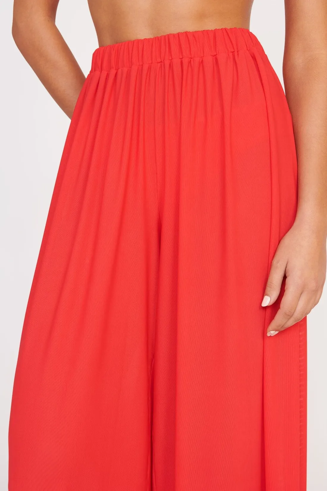STAUD MARZA COVERUP PANT RED ROSE REDROSE