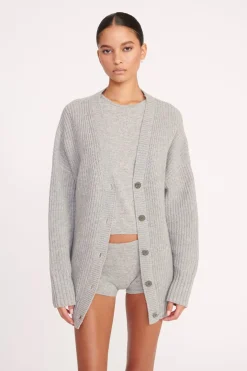 STAUD MATILDA CARDIGAN  HEATHER GREY HEATHERGREY Discount