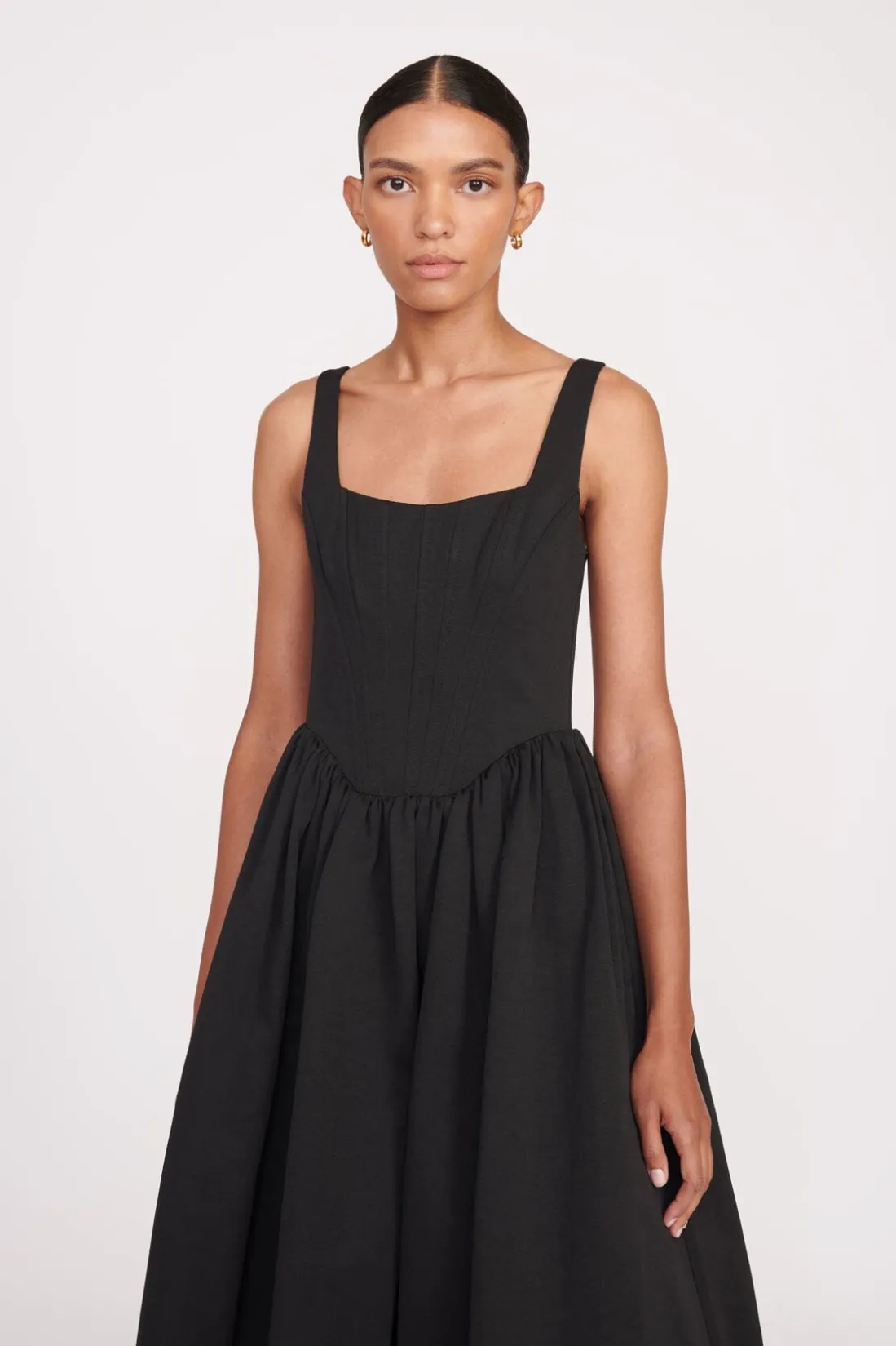 STAUD MAXI LANDSCAPE DRESS BLACK Outlet
