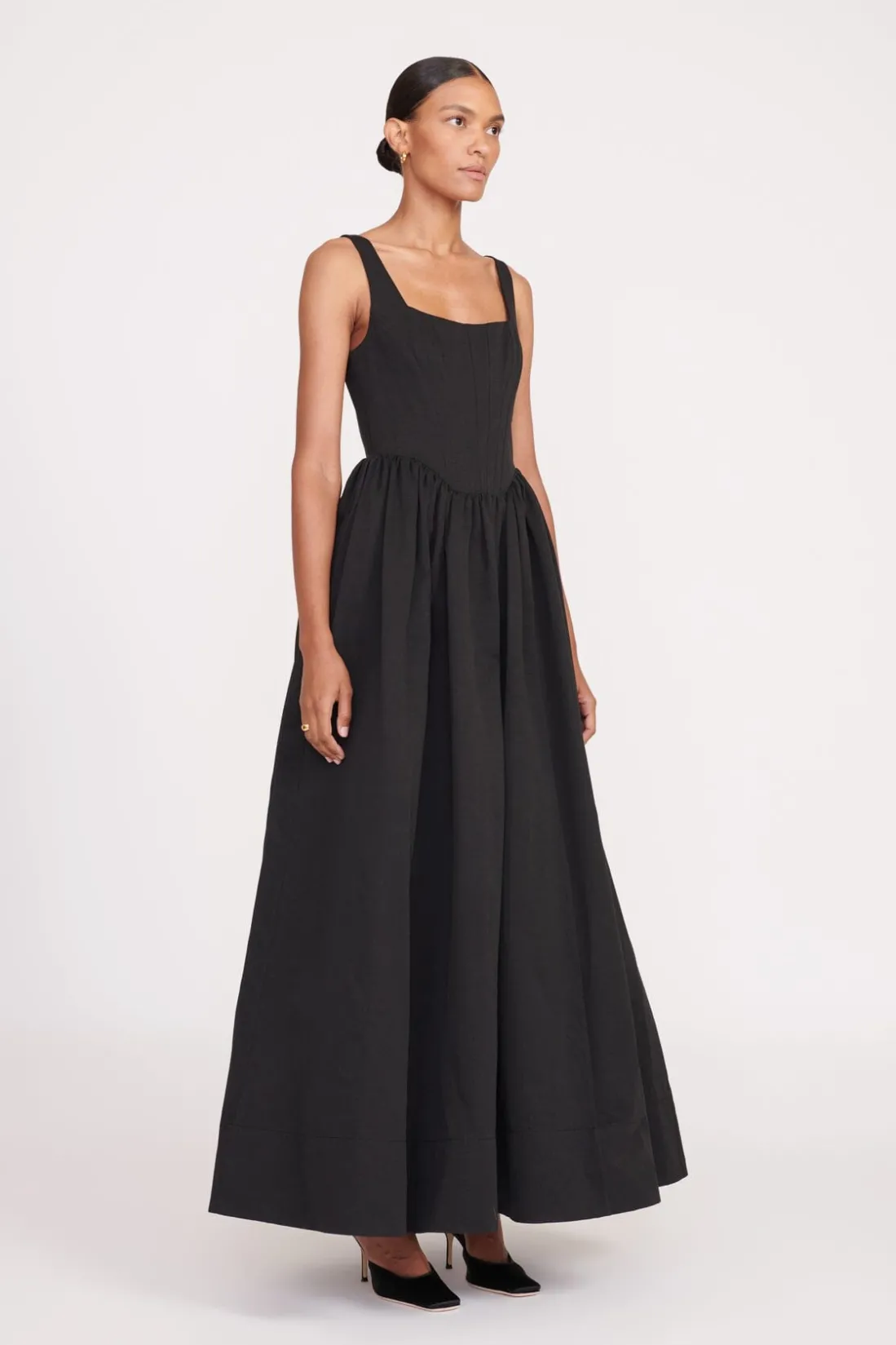 STAUD MAXI LANDSCAPE DRESS BLACK Outlet