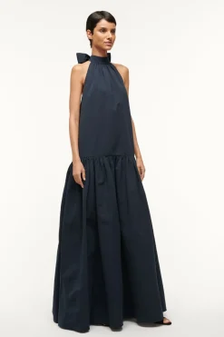STAUD MAXI MARLOWE DRESS   NAVY Discount