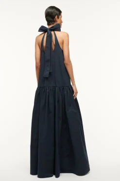 STAUD MAXI MARLOWE DRESS   NAVY Discount