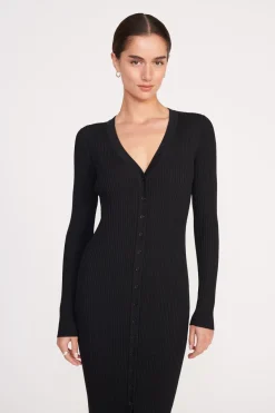 STAUD MAXI SHOKO SWEATER   BLACK Clearance
