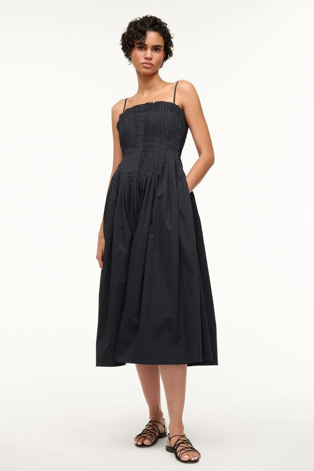 STAUD MIDI BELLA DRESS BLACK Hot