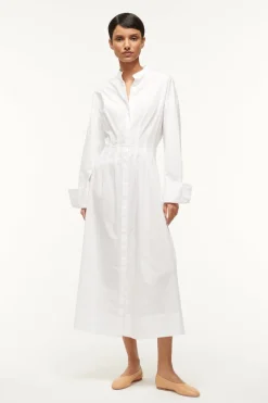 STAUD MIDI LORENZA DRESS WHITE Online