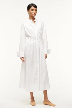 STAUD MIDI LORENZA DRESS   WHITE Online