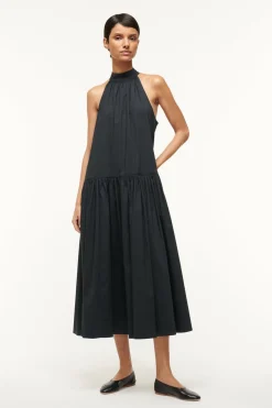 STAUD MIDI MARLOWE DRESS   BLACK Outlet
