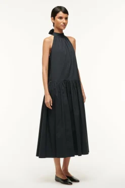 STAUD MIDI MARLOWE DRESS   BLACK Outlet
