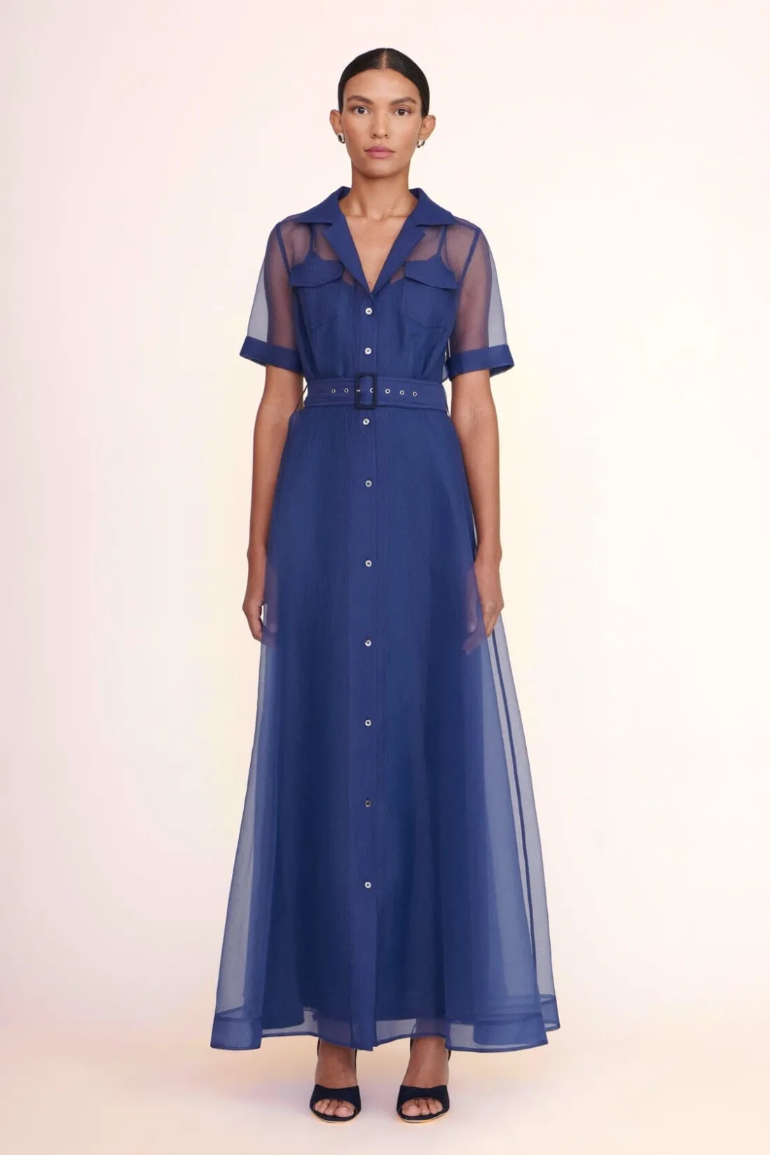 STAUD MILLIE DRESS ORGANZA NAVY Best