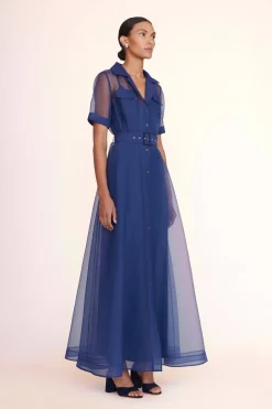 STAUD MILLIE DRESS   ORGANZA NAVY Best
