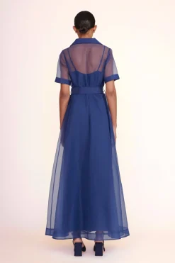 STAUD MILLIE DRESS ORGANZA NAVY Best