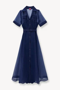 STAUD MILLIE DRESS ORGANZA NAVY Best