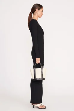 STAUD MINI ALLORA TOTE CREAM BLACK Discount