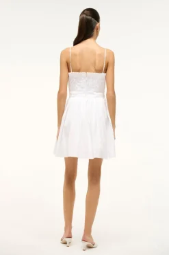 STAUD MINI BELLA DRESS   WHITE Sale