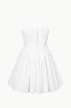 STAUD MINI BELLA DRESS   WHITE Sale