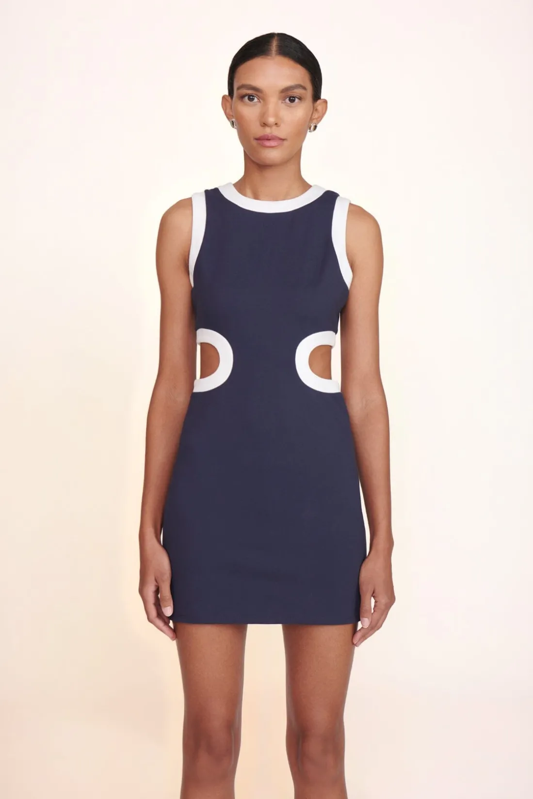 STAUD MINI DOLCE DRESS NAVY WHITE NAVYWHITE Outlet