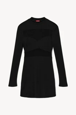 STAUD MINI FALCON DRESS   BLACK