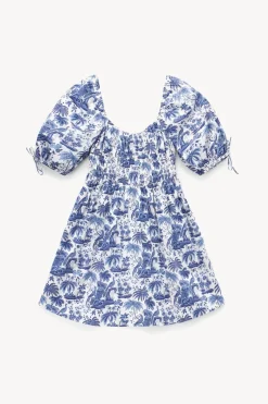 STAUD MINI FAYE DRESS  BLUE TOILE BLUETOILE Outlet