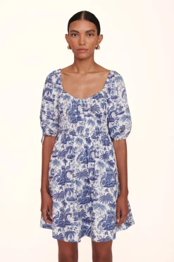 STAUD MINI FAYE DRESS BLUE TOILE BLUETOILE Outlet
