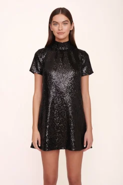 STAUD MINI ILANA DRESS SEQUINS BLACK Sale