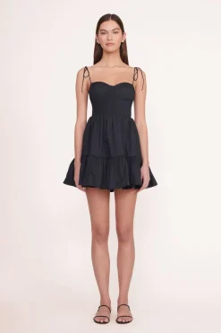 STAUD MINI LANDRY DRESS BLACK Discount
