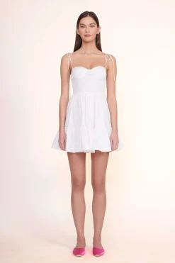 STAUD MINI LANDRY DRESS WHITE Clearance