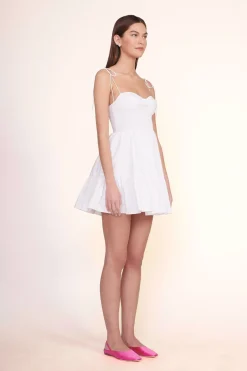 STAUD MINI LANDRY DRESS   WHITE Clearance