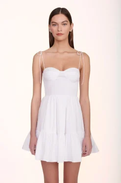 STAUD MINI LANDRY DRESS   WHITE Clearance