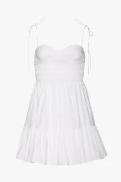 STAUD MINI LANDRY DRESS   WHITE Clearance