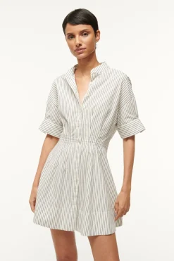 STAUD MINI LORENZA DRESS  IVORY MICRO STRIPE IVORYMICROSTRIPE New