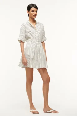 STAUD MINI LORENZA DRESS  IVORY MICRO STRIPE IVORYMICROSTRIPE New