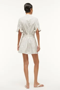 STAUD MINI LORENZA DRESS  IVORY MICRO STRIPE IVORYMICROSTRIPE New