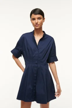 STAUD MINI LORENZA DRESS   NAVY Sale