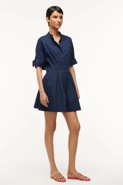 STAUD MINI LORENZA DRESS   NAVY Sale