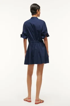 STAUD MINI LORENZA DRESS   NAVY Sale