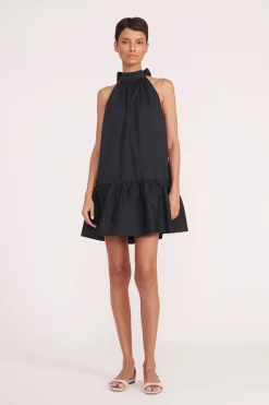 STAUD MINI MARLOWE DRESS BLACK