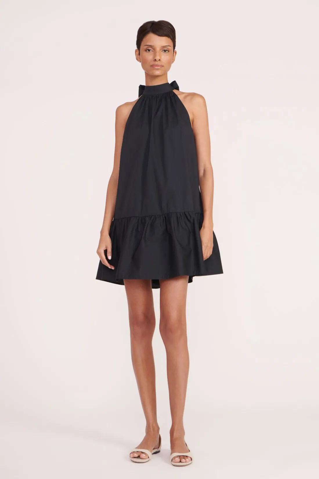 STAUD MINI MARLOWE DRESS BLACK