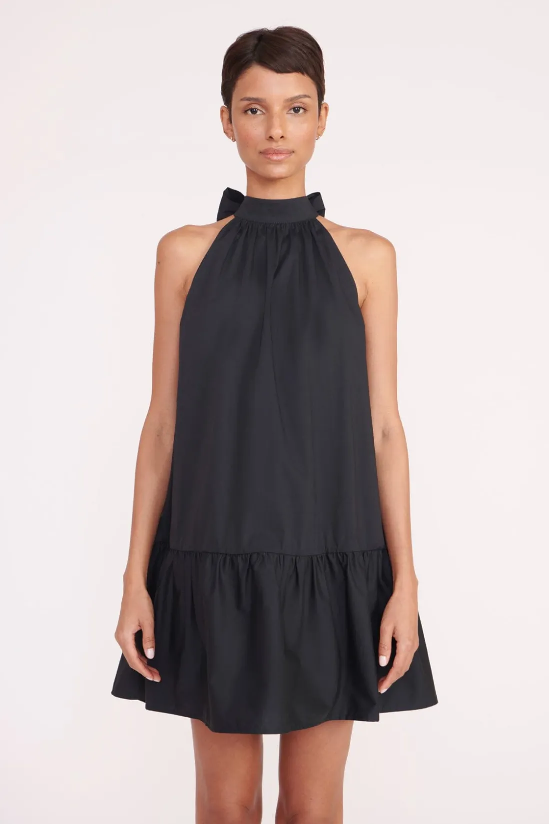 STAUD MINI MARLOWE DRESS BLACK