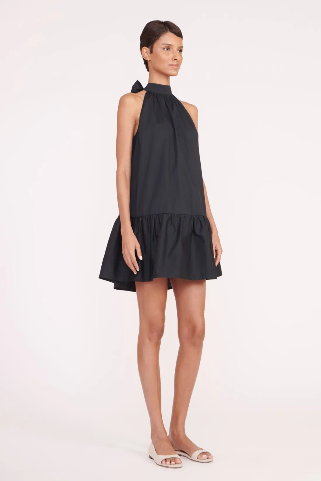 STAUD MINI MARLOWE DRESS BLACK