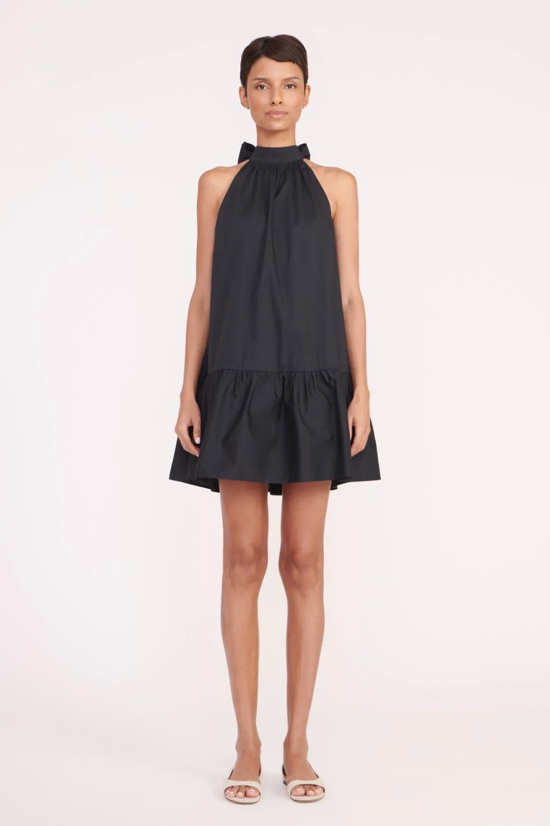 STAUD MINI MARLOWE DRESS BLACK