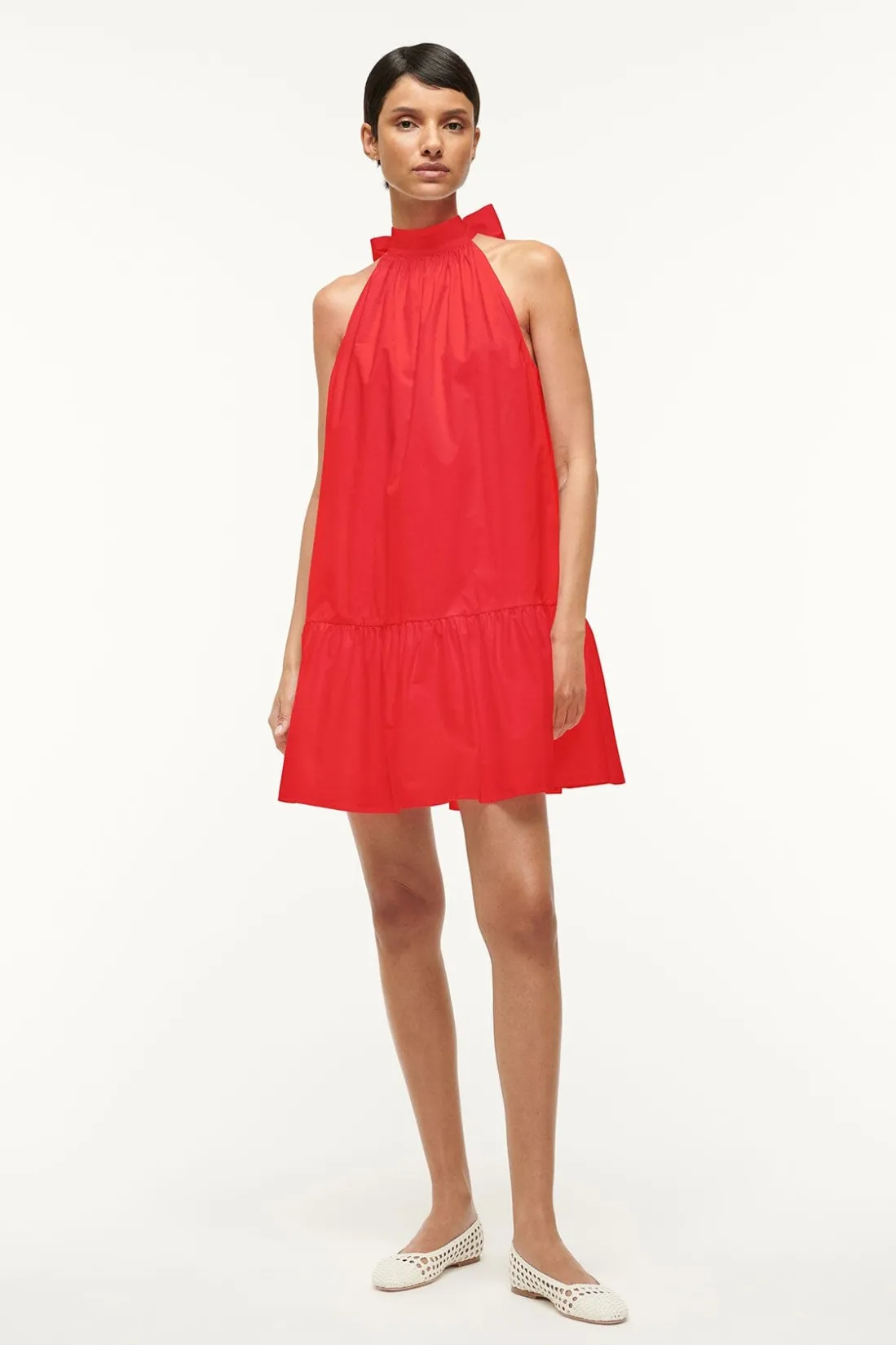STAUD MINI MARLOWE DRESS RED ROSE REDROSE Outlet