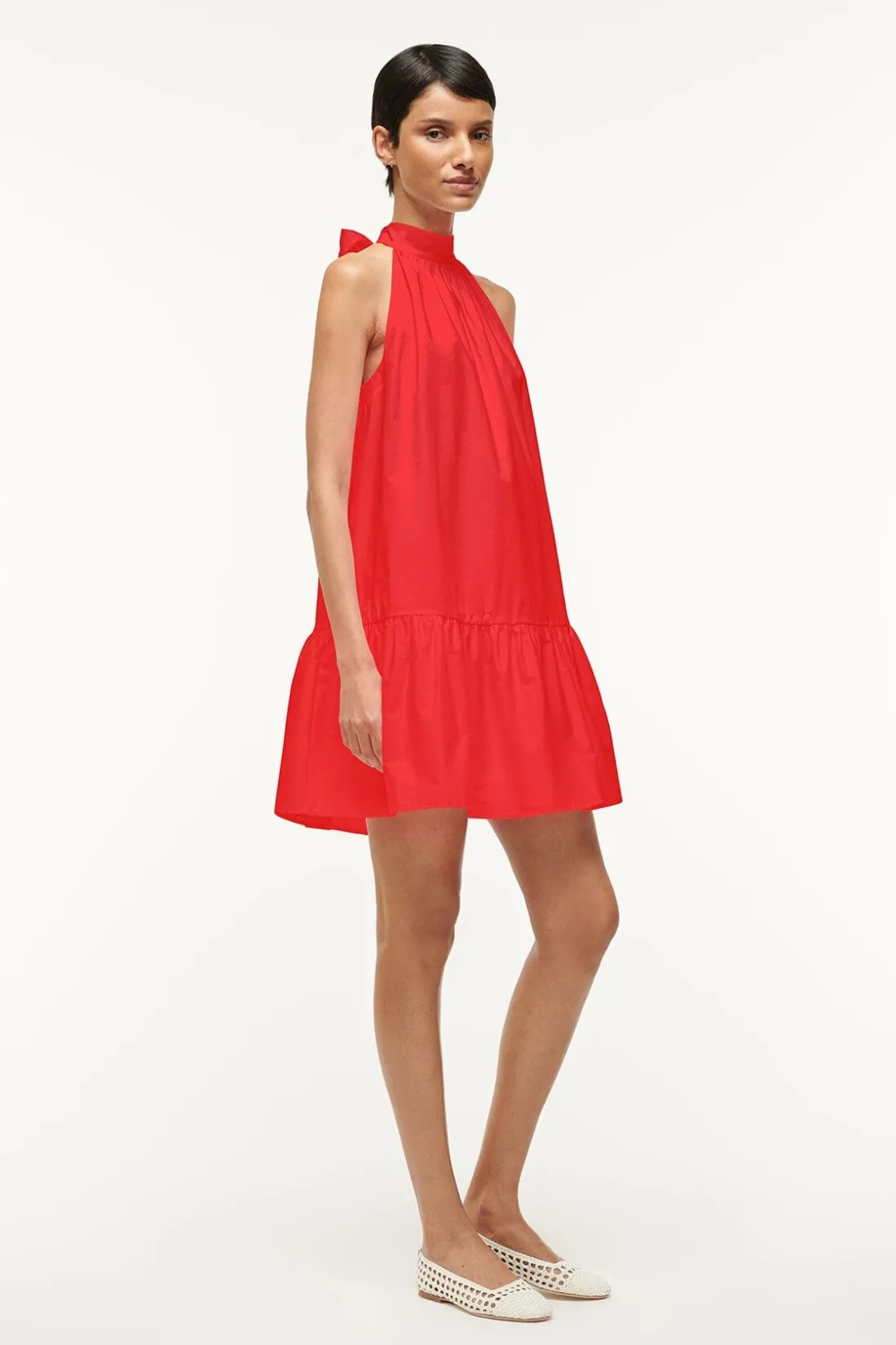 STAUD MINI MARLOWE DRESS RED ROSE REDROSE Outlet