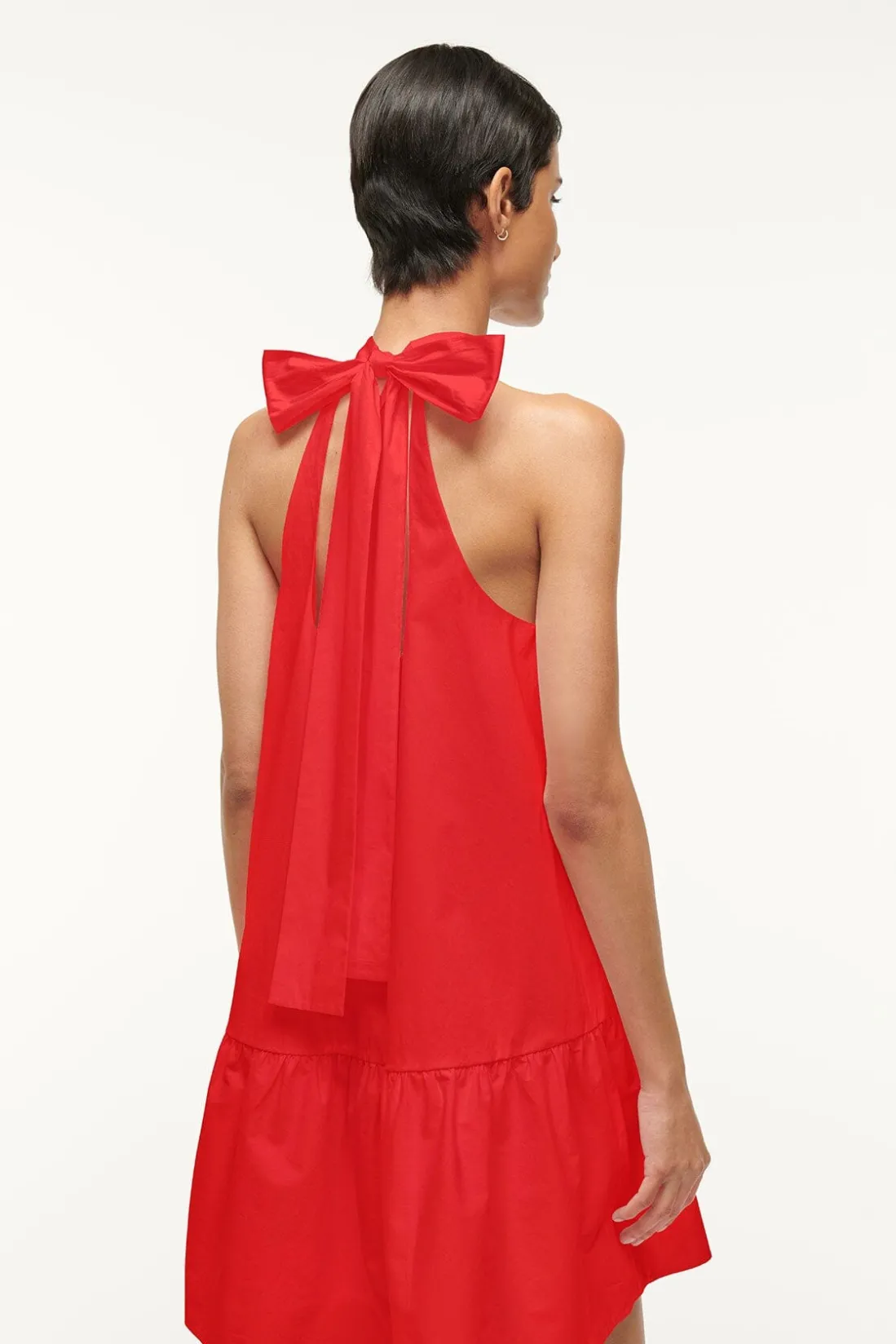 STAUD MINI MARLOWE DRESS RED ROSE REDROSE Outlet