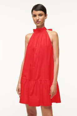 STAUD MINI MARLOWE DRESS RED ROSE REDROSE Outlet
