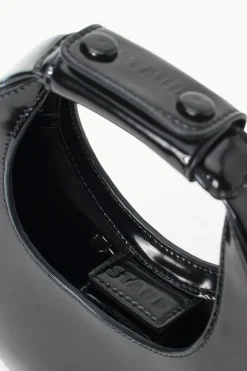 STAUD MINI MOON BAG   POLISHED BLACK Sale