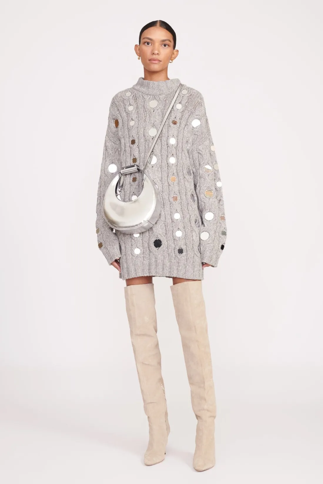 STAUD MINI MOON BAG CHROME Best